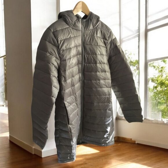 NWT WIND RIVER Mid-length Puffer Parka Light-weight Hooded Jacket Gray - Picture 1 of 15